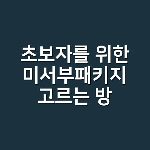 초보자를 위한 미서부패키지 고르는 방법 - 요약