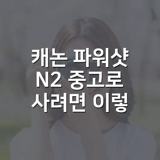 캐논 파워샷 N2 중고로 사려면 이렇게 고르세요 - 요약