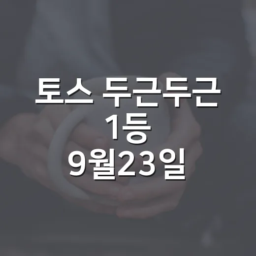 토스 두근두근 1등 9월23일 확인하는 방법, 오전·오후 이렇게 구분하세요 - 요약