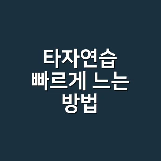타자연습 빠르게 느는 방법, 초보자는 이렇게 시작하면 좋아요 - 요약