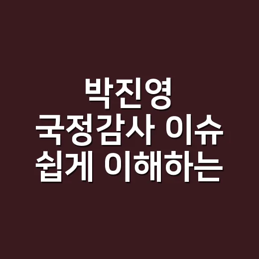 박진영 국정감사 이슈 쉽게 이해하는 방법 - 요약