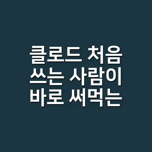 클로드 처음 쓰는 사람이 바로 써먹는 방법 - 요약