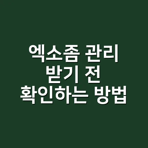 엑소좀 관리 받기 전 확인하는 방법, 초보자는 이렇게 보세요 - 요약