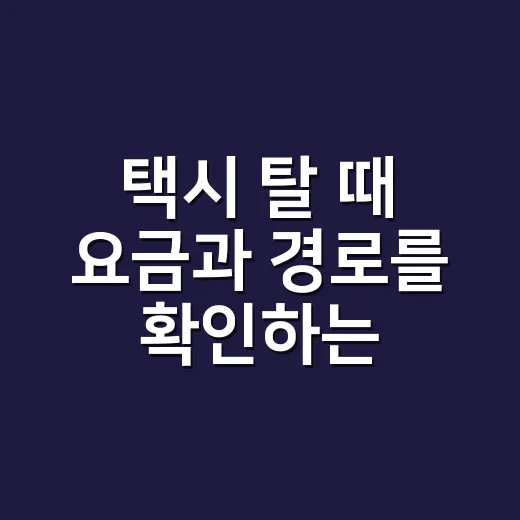 택시 탈 때 요금과 경로를 확인하는 방법 - 요약