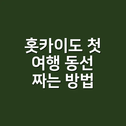 홋카이도 첫 여행 동선 짜는 방법 - 요약