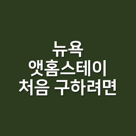 뉴욕 앳홈스테이 처음 구하려면 이렇게 확인하세요 - 요약