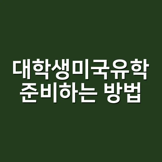 대학생미국유학 준비하는 방법, 성적보다 먼저 봐야 할 현실 기준 - 요약