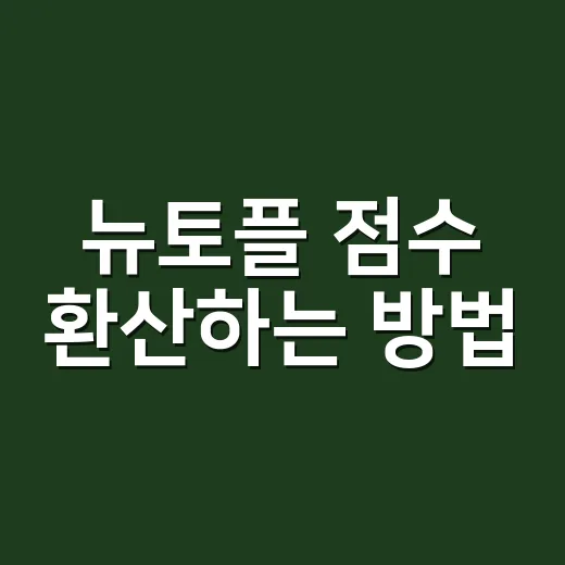 뉴토플 점수 환산하는 방법, 2026년 1~6점 체계까지 이렇게 보면 됩니다 - 요약