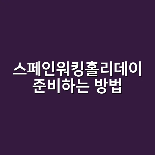 스페인워킹홀리데이 준비하는 방법, 나이·비용·서류 순서까지 현실적으로 잡기 - 요약