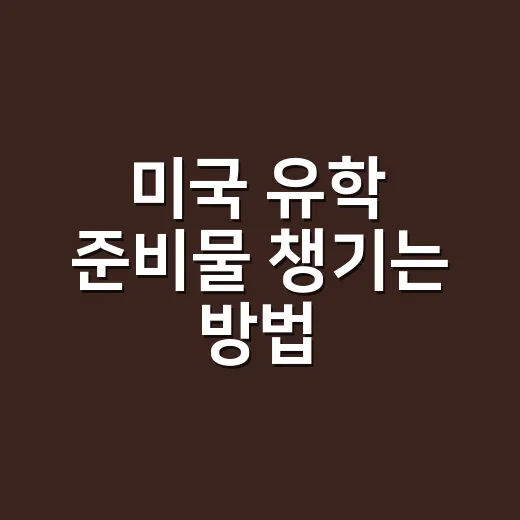 미국 유학 준비물 챙기는 방법, 서류부터 생활용품까지 빠뜨리지 않으려면 이렇게 - 요약