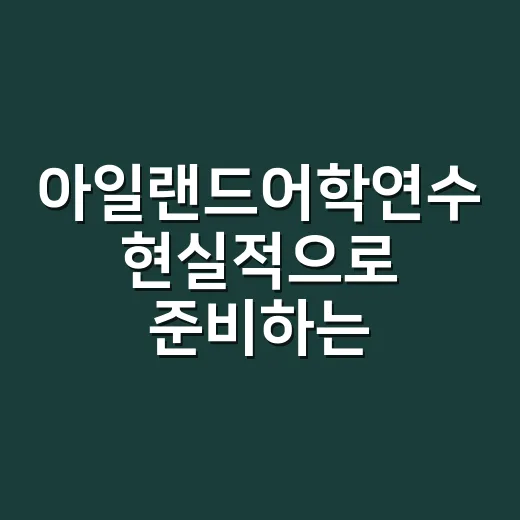 아일랜드어학연수 현실적으로 준비하는 방법, 비용부터 비자까지 이렇게 보세요 - 요약