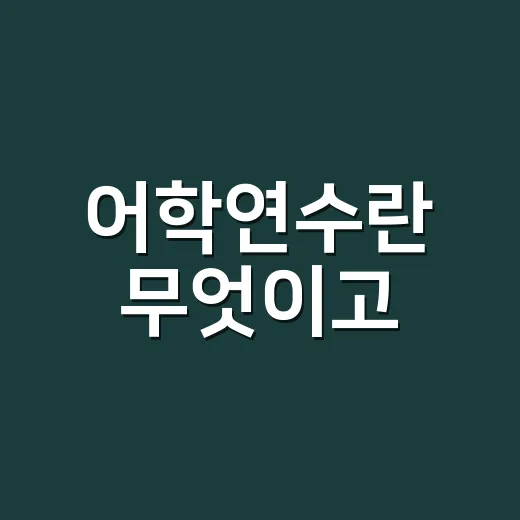 어학연수란 무엇이고, 처음 준비하려면 이렇게 보세요 - 요약