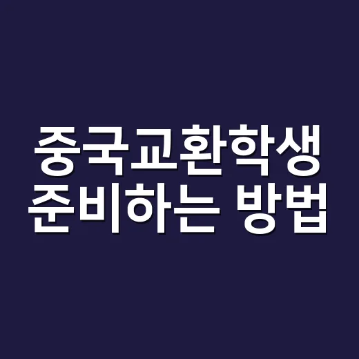 중국교환학생 준비하는 방법, 지원 전 현실적으로 따져볼 것들 - 요약