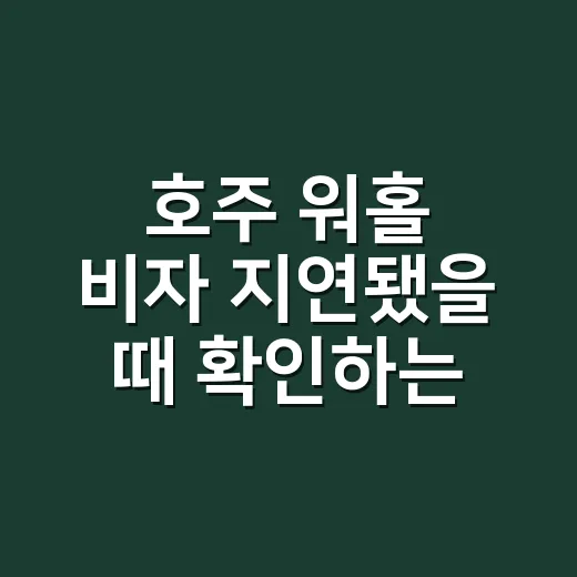 호주 워홀 비자 지연됐을 때 확인하는 방법 - 요약