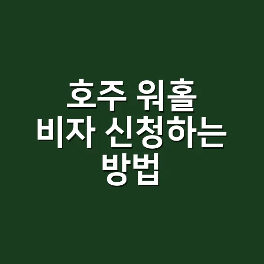 호주 워홀 비자 신청하는 방법, 처음 준비할 때 순서부터 잡기 - 요약