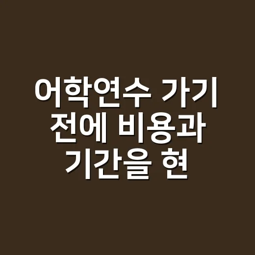 어학연수 가기 전에 비용과 기간을 현실적으로 잡는 방법 - 요약