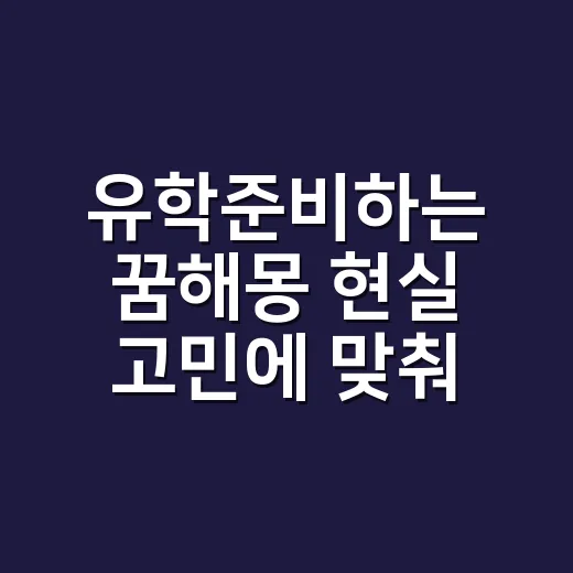 유학준비하는 꿈해몽 현실 고민에 맞춰 읽는 방법 - 요약
