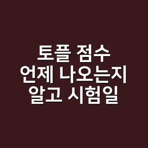 토플 점수 언제 나오는지 알고 시험일 잡는 방법 - 요약
