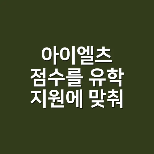 아이엘츠 점수를 유학 지원에 맞춰 준비하는 방법 - 요약