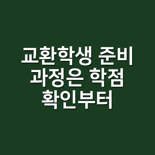 교환학생 준비 과정은 학점 확인부터 시작하는 방법 - 요약