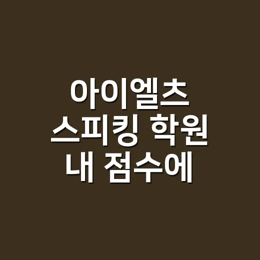 아이엘츠 스피킹 학원 내 점수에 맞게 고르는 방법 - 요약