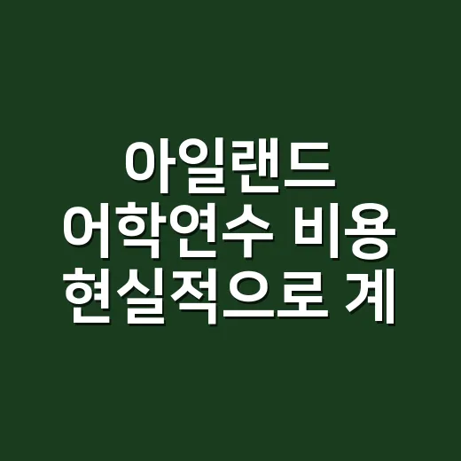 아일랜드 어학연수 비용 현실적으로 계산하는 방법 - 요약