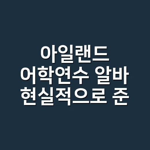 아일랜드 어학연수 알바 현실적으로 준비하는 방법 - 요약