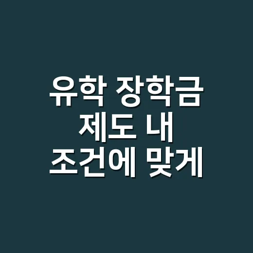 유학 장학금 제도 내 조건에 맞게 찾는 방법 - 요약