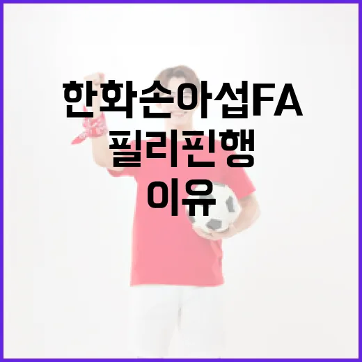 한화 손아섭 FA, 필리핀행의 배경과 이유 - 요약