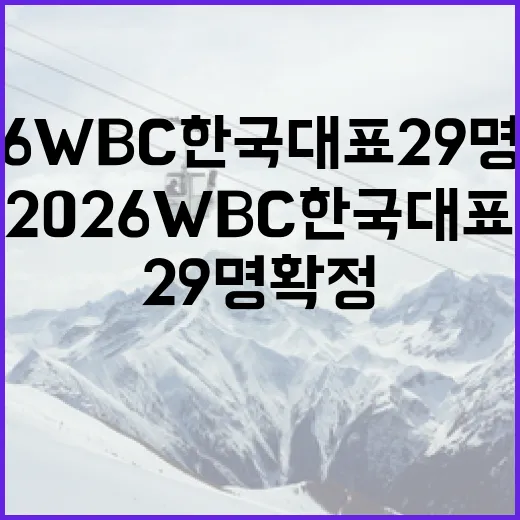 2026 WBC 한국 대표 29명 확정: 알아야 할 모든 것 - 요약