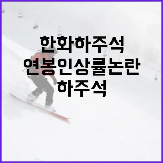 한화 하주석의 연봉 인상률 논란을 파헤치는 방법 - 요약