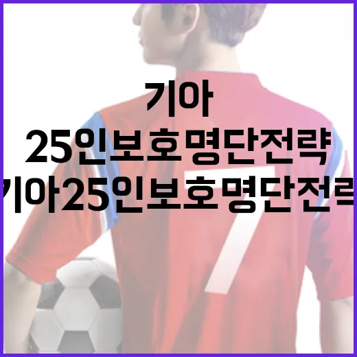 기아 25인 보호명단 전략을 세우는 방법 - 요약