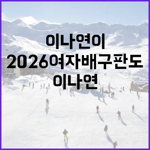 이나연이 2026 여자배구 판도를 뒤흔드는 방법 - 요약