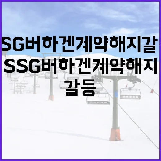 SSG 버하겐 계약 해지 갈등 해결 방법 - 요약