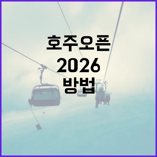호주오픈 2026을 준비하는 방법 - 요약