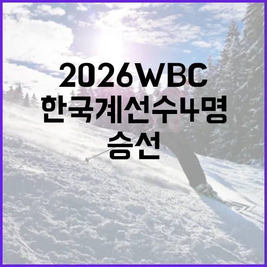 2026 WBC에 한국계 선수 4명이 승선하는 방법 - 요약