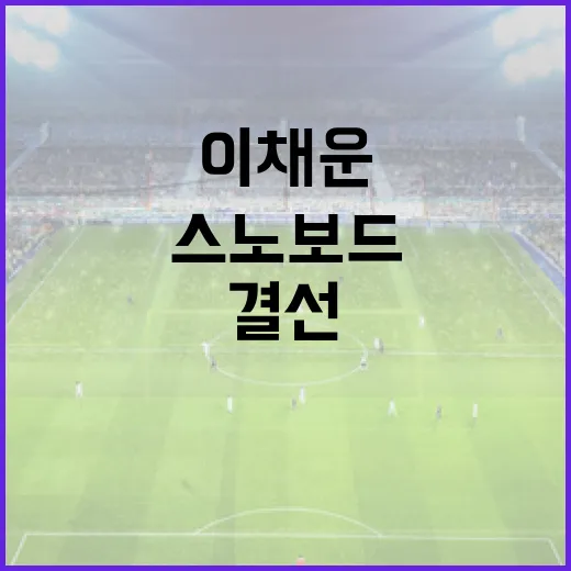 이채운처럼 스노보드 결선에 진출하는 방법 - 요약