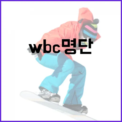 WBC 명단을 이해하고 활용하는 방법 - 요약