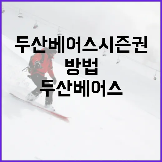 두산베어스 시즌권을 제대로 활용하는 방법 - 요약