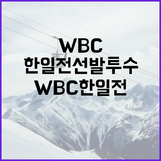 WBC 한일전 선발 투수 전략을 이해하는 방법 - 요약