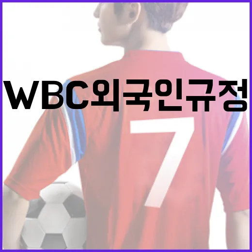WBC 외국인 규정을 이해하는 방법 - 요약
