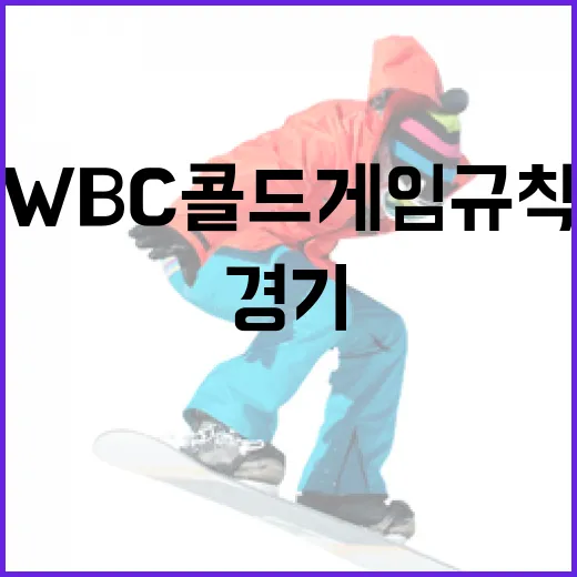 WBC 콜드게임 규칙 이해하기: 경기 중단의 모든 것 - 요약