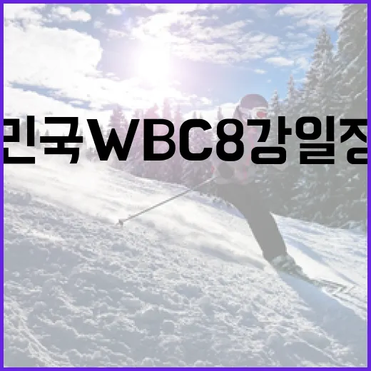 대한민국 WBC 8강 일정 변경 소식을 알아보는 방법 - 요약