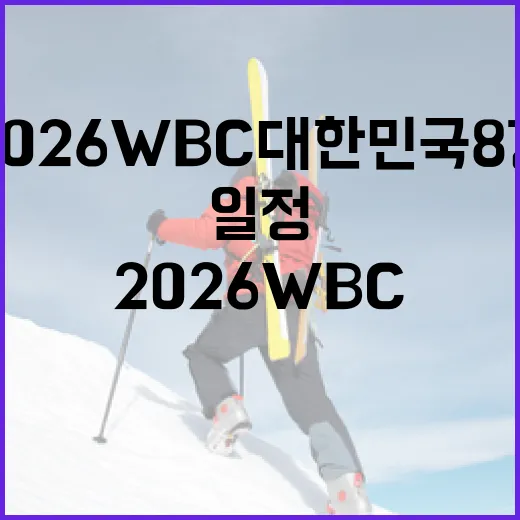2026 WBC 대한민국 8강 일정을 알아보는 방법 - 요약