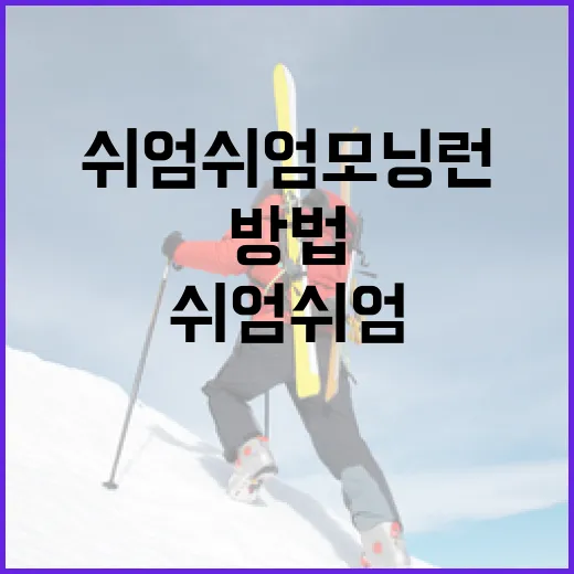 쉬엄쉬엄 모닝런을 시작하는 방법 - 요약