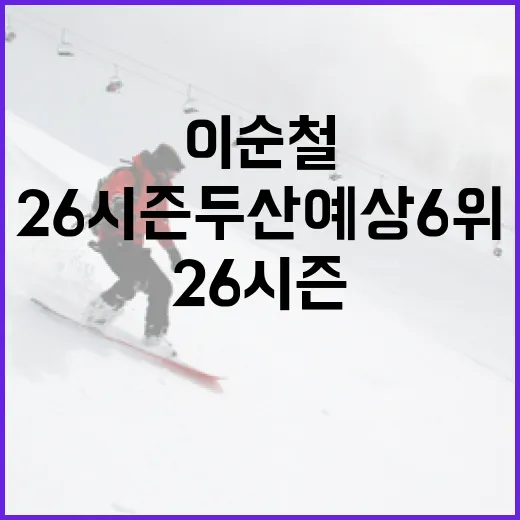 이순철의 26시즌 두산 예상 6위를 극복하는 방법 - 요약