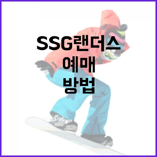 SSG 랜더스 경기 티켓 예매하는 방법 - 요약