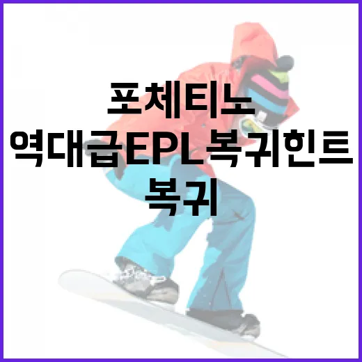 포체티노 감독의 역대급 EPL 복귀 힌트 해석법 - 요약