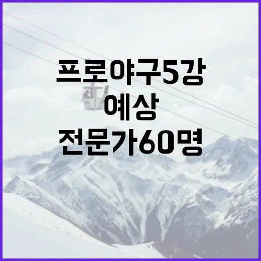 프로야구 5강을 예상하는 방법: 전문가 60명의 의견을 바탕으로 - 요약