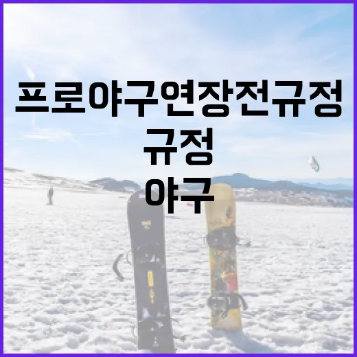 프로야구 연장전 규정을 이해하는 방법 - 요약